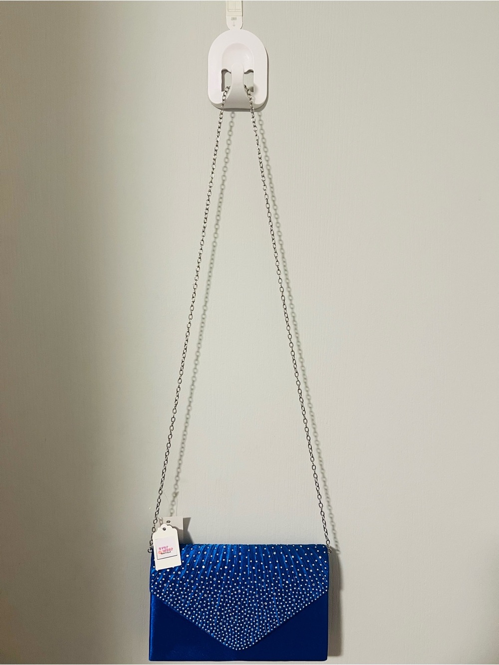 🆕 Blue Rhinestone Envelope Crossbody Bag